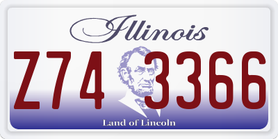 IL license plate Z743366