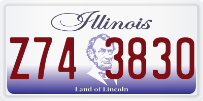 IL license plate Z743830