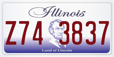 IL license plate Z743837