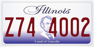 IL license plate Z744002