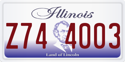 IL license plate Z744003