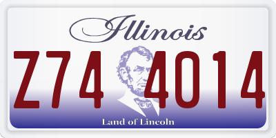 IL license plate Z744014