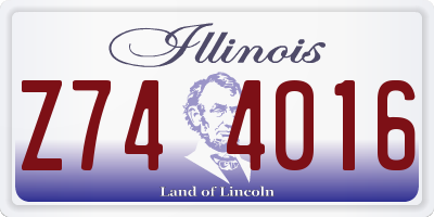 IL license plate Z744016