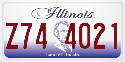 IL license plate Z744021
