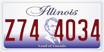 IL license plate Z744034