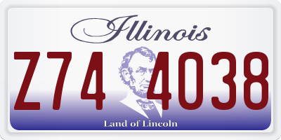 IL license plate Z744038