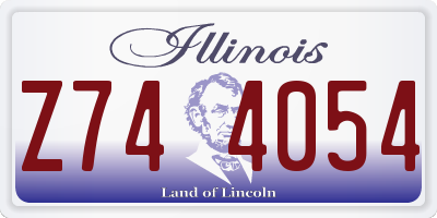IL license plate Z744054