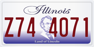 IL license plate Z744071