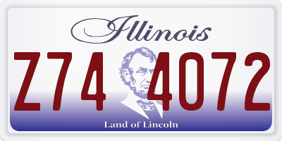 IL license plate Z744072