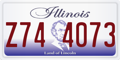 IL license plate Z744073