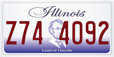 IL license plate Z744092