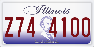 IL license plate Z744100