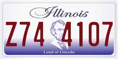 IL license plate Z744107