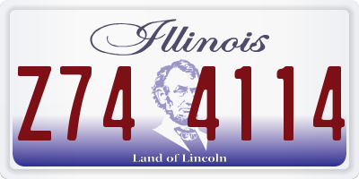 IL license plate Z744114