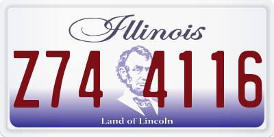 IL license plate Z744116
