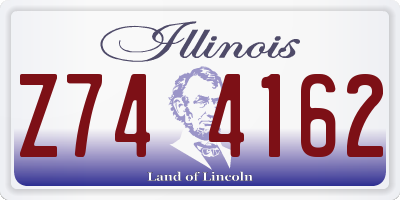 IL license plate Z744162