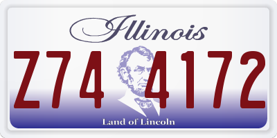 IL license plate Z744172