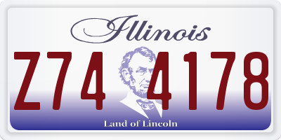 IL license plate Z744178