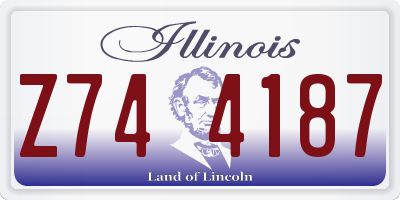 IL license plate Z744187