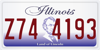 IL license plate Z744193
