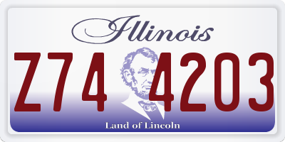 IL license plate Z744203