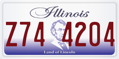 IL license plate Z744204