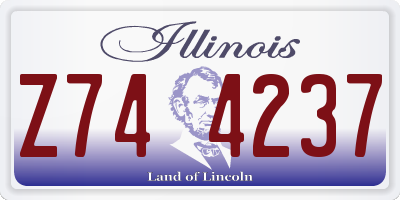 IL license plate Z744237