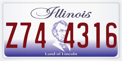IL license plate Z744316