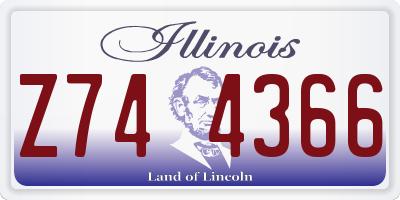 IL license plate Z744366