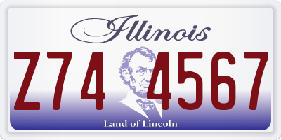 IL license plate Z744567