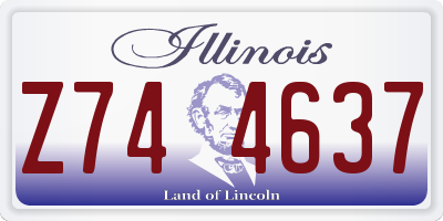 IL license plate Z744637