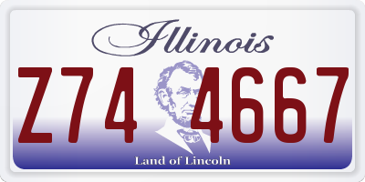 IL license plate Z744667