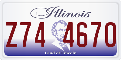 IL license plate Z744670