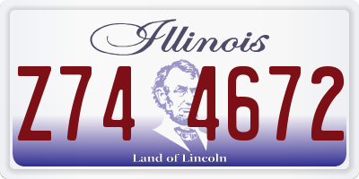 IL license plate Z744672