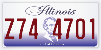 IL license plate Z744701