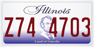 IL license plate Z744703
