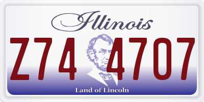 IL license plate Z744707