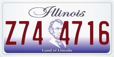 IL license plate Z744716