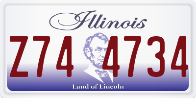IL license plate Z744734