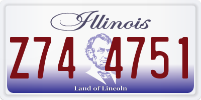 IL license plate Z744751