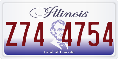 IL license plate Z744754