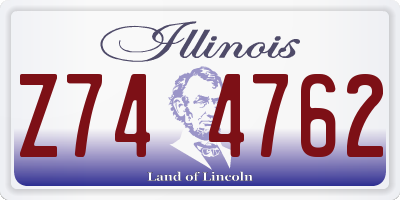 IL license plate Z744762