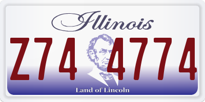 IL license plate Z744774
