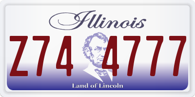 IL license plate Z744777