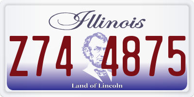 IL license plate Z744875