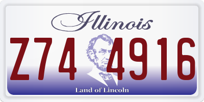 IL license plate Z744916