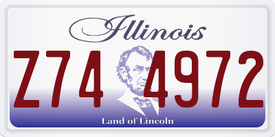 IL license plate Z744972