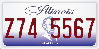 IL license plate Z745567