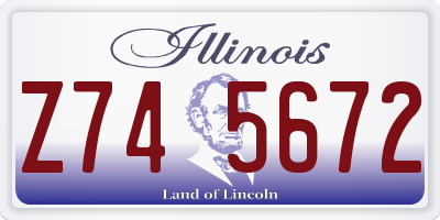 IL license plate Z745672