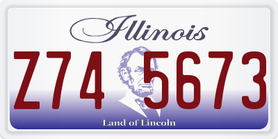 IL license plate Z745673